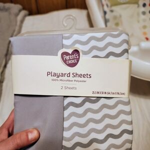 Gray and White Playard Sheets